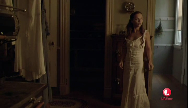 Lizzie dons her 1892 eyelet maxi dress from ASOS for MURDER.